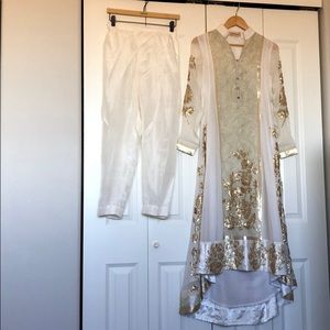 Needle impressions- Pakistani white / gold formal